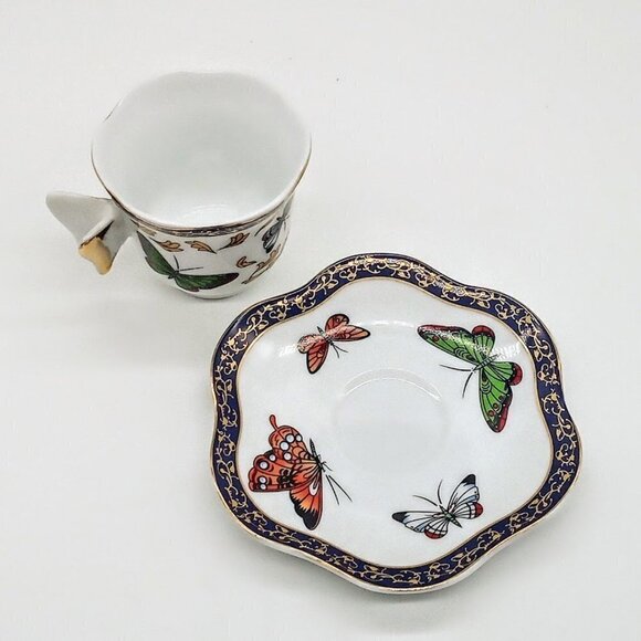 CC&T Butterfly Porcelain Cup & Saucer (3) - Picture 5 of 7